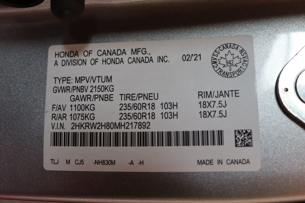 Honda CR-V EX-L 2021 à Sault Ste. Marie, Ontario - 19 - w1024h768px