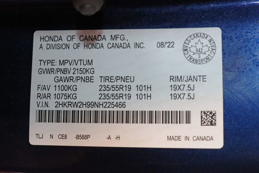 2022 Honda CR-V Touring in Sault Ste. Marie, Ontario - 28 - w1024h768px