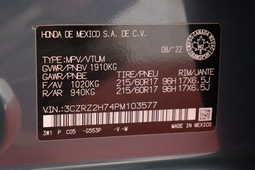 Honda HR-V EX-L Navi 2023 à Sault Ste. Marie, Ontario - 28 - w1024h768px