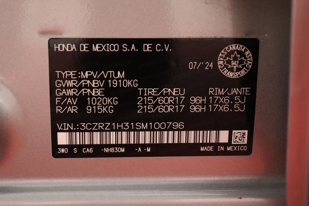 2025 Honda HR-V LX FWD in Sault Ste. Marie, Ontario - 28 - w1024h768px