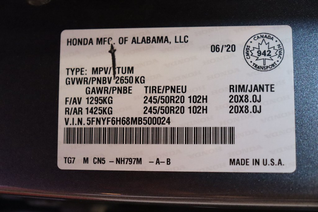 2021 Honda Pilot Touring 7-Passenger in Sault Ste. Marie, Ontario - 18 - w1024h768px