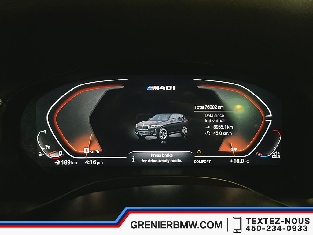 2022 BMW X3 M40i, Premium Enhanced, Carbon Trims in Terrebonne, Quebec - 12 - w1024h768px