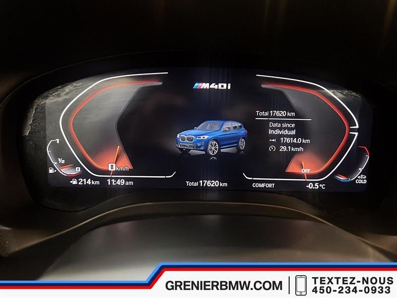 BMW X3 M40i, Hamran Kardon, Head-Up Display, Enhanced 2023 à Terrebonne, Québec - 12 - w1024h768px