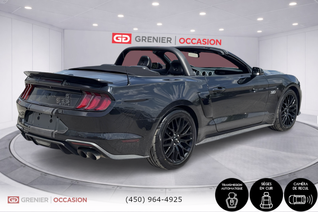 2020 Ford Mustang GT Premium Convertible Bas Kilométrage in Terrebonne, Quebec - 2 - w1024h768px