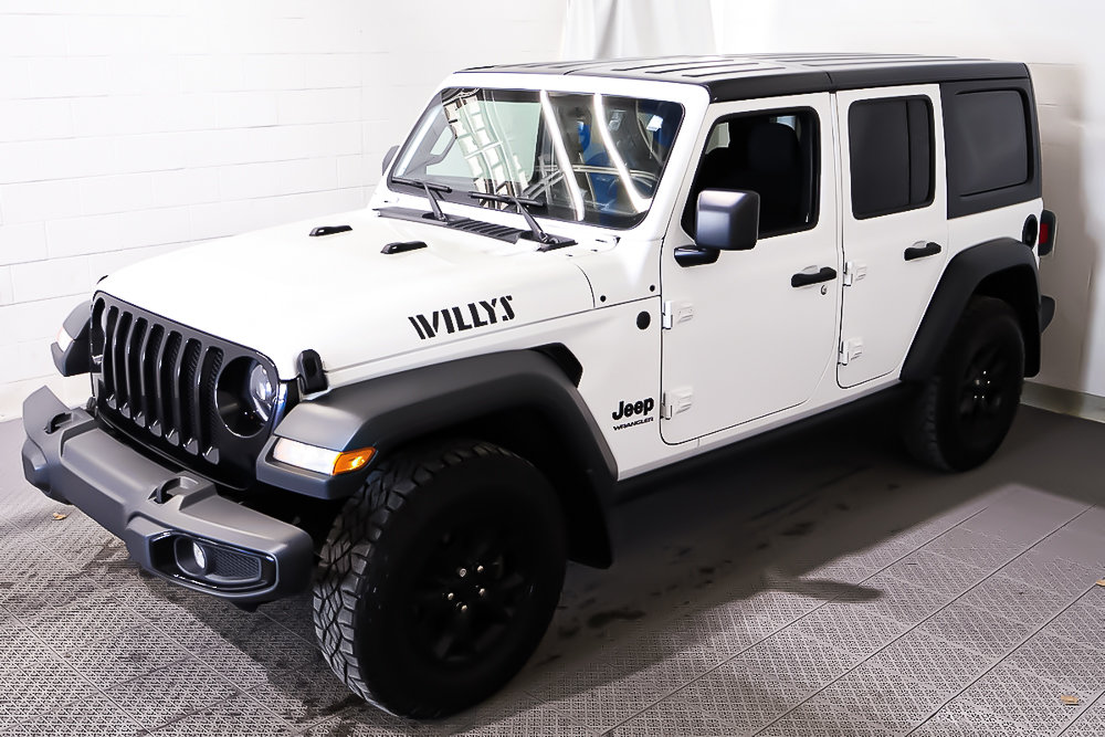 Jeep Wrangler SPORT WILLYS + 4 PORTES + 4X4 + TOIT DUR NOIR 2023 à Terrebonne, Québec - 3 - w1024h768px