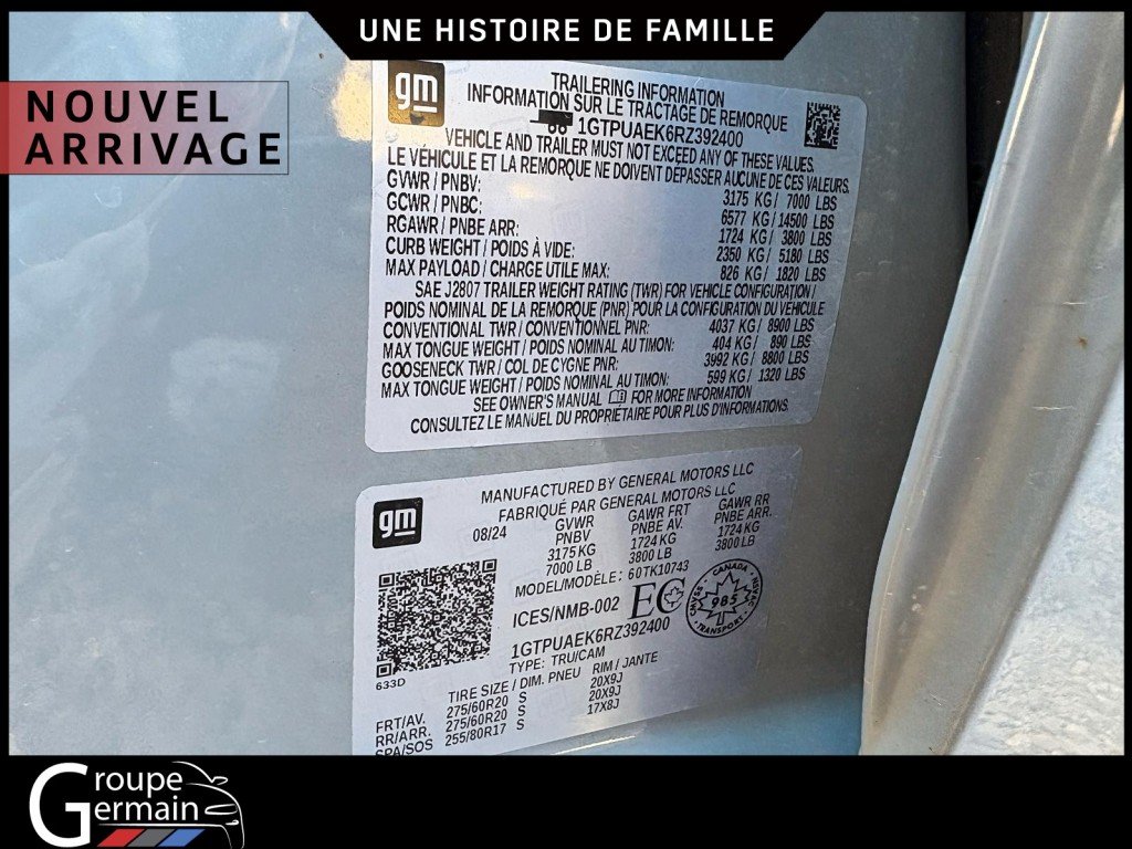 2024 GMC SIERRA 1500 4WD CREW CAB PICKUP à St-Raymond, Québec - 24 - w1024h768px