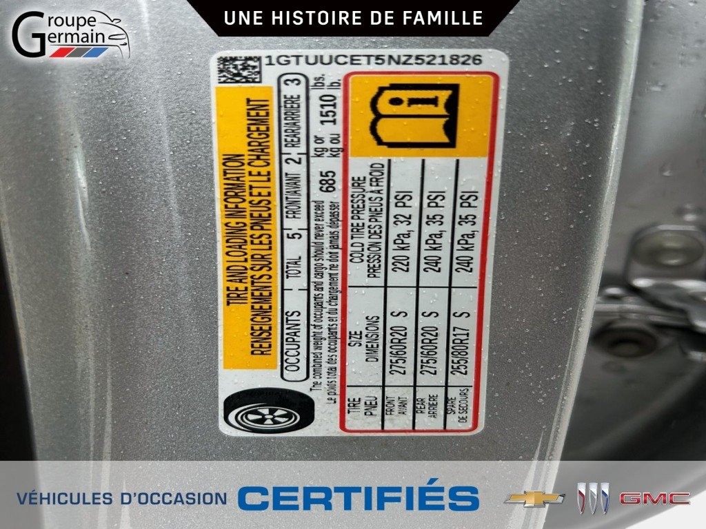 2022 GMC Sierra 1500 à St-Raymond, Québec - 27 - w1024h768px