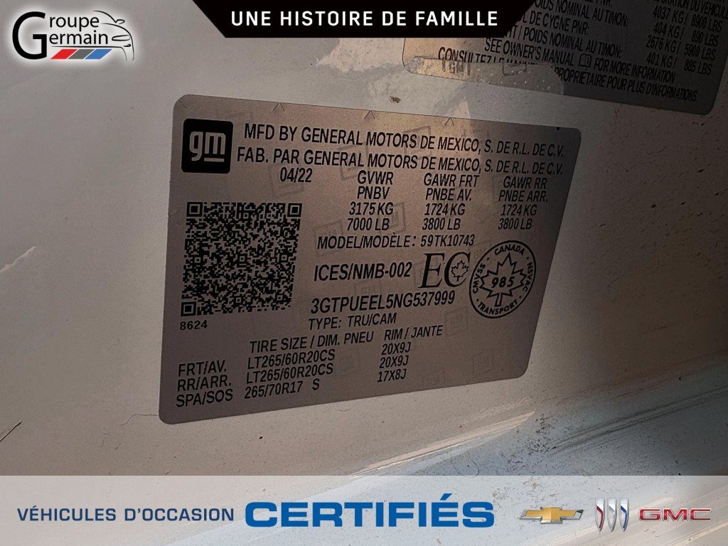 2022 GMC Sierra 1500 in St-Raymond, Quebec - 30 - w1024h768px