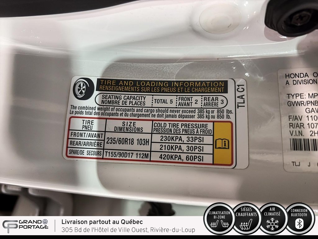 2018 Honda CR-V Touring, CVT à traction Intégrale in Rivière-du-loup, Quebec - 20 - w1024h768px