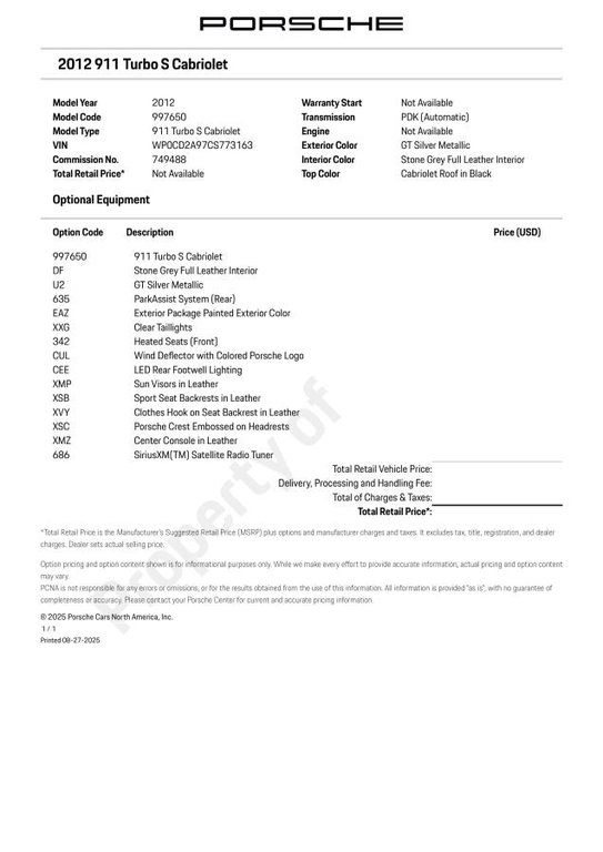 Porsche 911 Turbo S, PDK, Convertible, Bas KM 2012 à Rivière-du-loup, Québec - 2 - w1024h768px