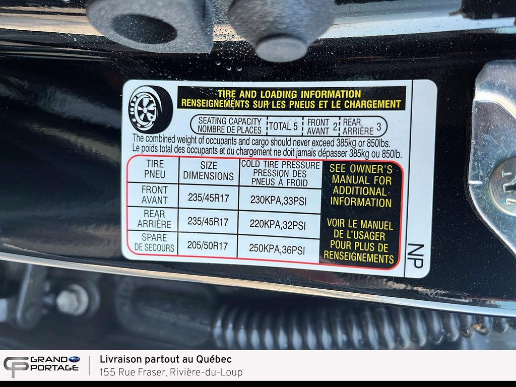 Subaru WRX Base, boîte manuelle à traction intégrale 2023 à Rivière-du-loup, Québec - 22 - w1024h768px