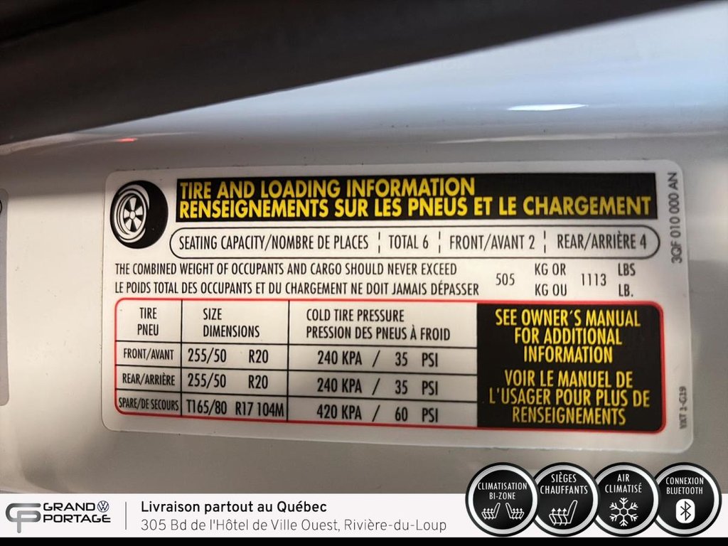 2019 Volkswagen Atlas Execline, boîte automatique à traction intégrale in Rivière-du-loup, Quebec - 21 - w1024h768px