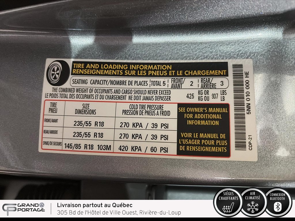 Volkswagen Tiguan Comfortline, boîte automatique à traction intégrale 2022 à Rivière-du-loup, Québec - 21 - w1024h768px