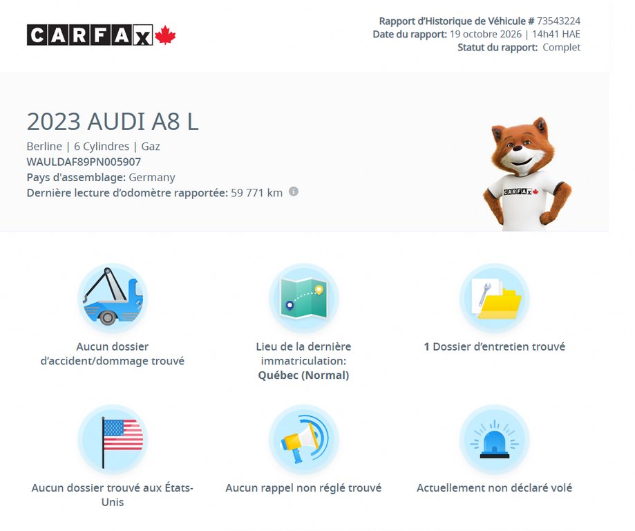 2023 Audi A8 L 55 QUATTRO | S LINE | CUIR BRUN | NAV | TOIT PANO | CAMÉRA 360 | BANG & OLUFSEN +++ in Laval, Quebec - 2 - w1024h768px