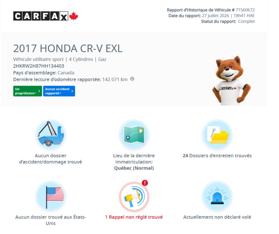 2017 Honda CR-V EX-L AWD | DÉMARREUR | TOIT | CUIR | CARPLAY | CAMÉRA +++ in Laval, Quebec - 3 - w1024h768px