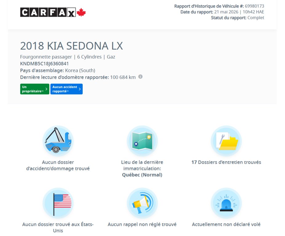 2018 Kia Sedona LX | 8 PNEUS | DÉMARREUR | CAMÉRA | CARPLAY | SIÈGES CHAUFFANTS +++ in Laval, Quebec - 2 - w1024h768px