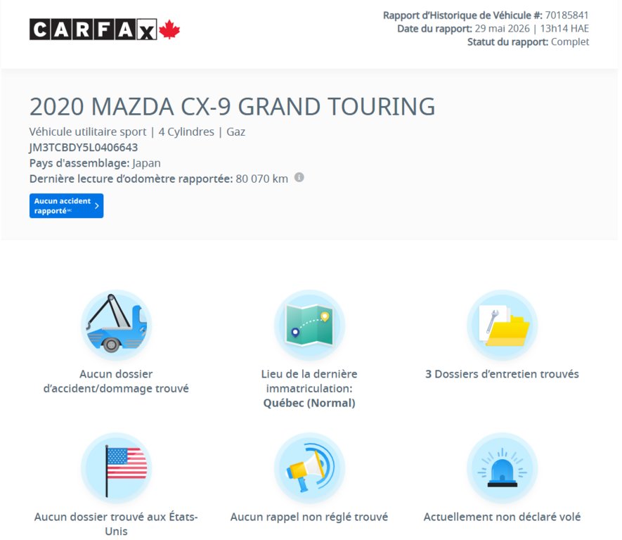 2020 Mazda CX-9 GT | 8 PNEUS | AWD | CAMÉRA 360 | NAV | TOIT | CUIR | CARPLAY +++ in Laval, Quebec - 2 - w1024h768px