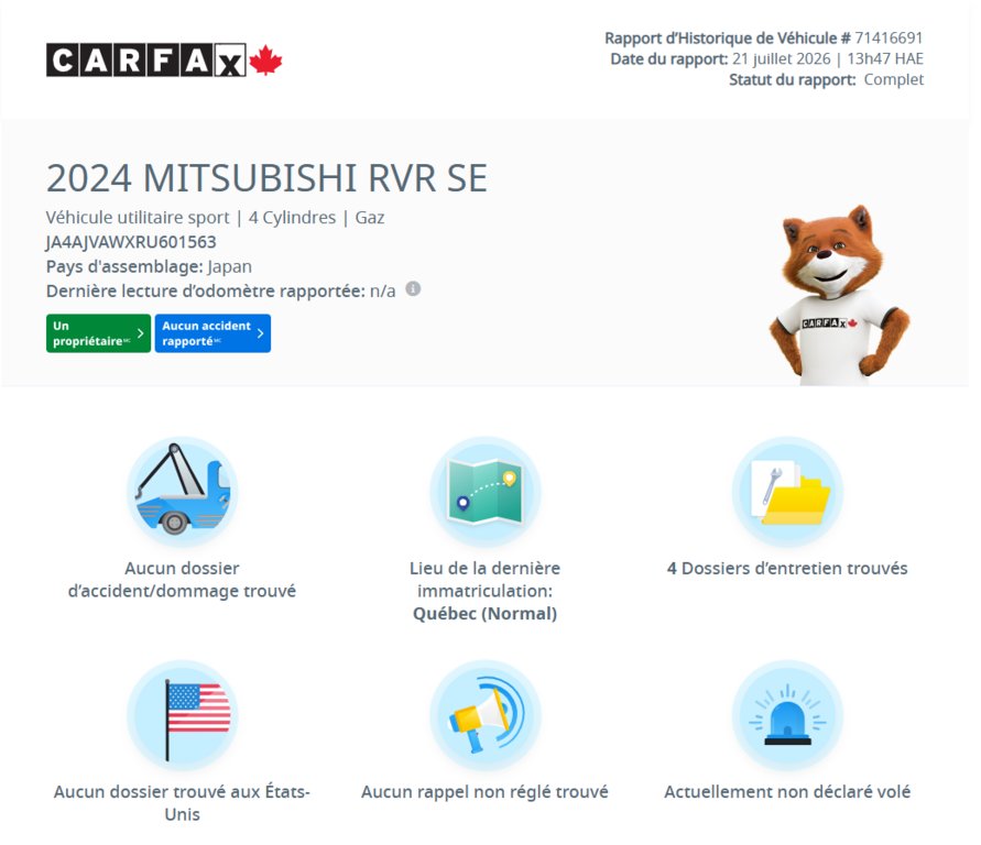 Mitsubishi RVR SE AWC | 8 ROUES | BAS KM | DÉMARREUR | CARPLAY | CAMÉRA | BLUETOOTH +++ 2024 à Laval, Québec - 3 - w1024h768px