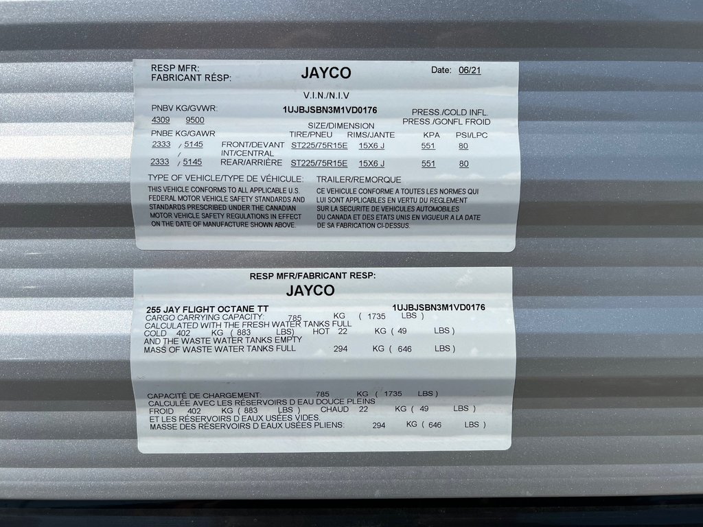 Jayco Jay Flight Octane 255**ROULOTTE CARGO**LIT QUEEN**AWNING 20PO** 2021 à Saint-Eustache, Québec - 6 - w1024h768px