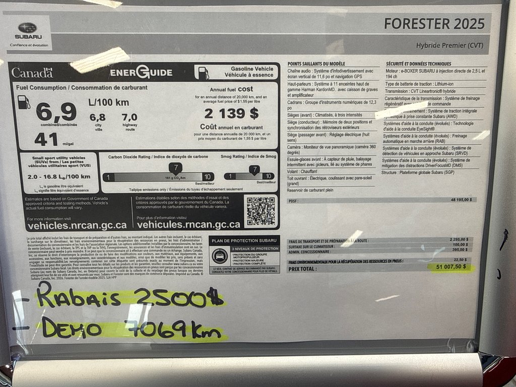 Subaru Forester e-BOXER Hybrid Premier 2025 à Notre-Dame-des-Prairies, Québec - 19 - w1024h768px