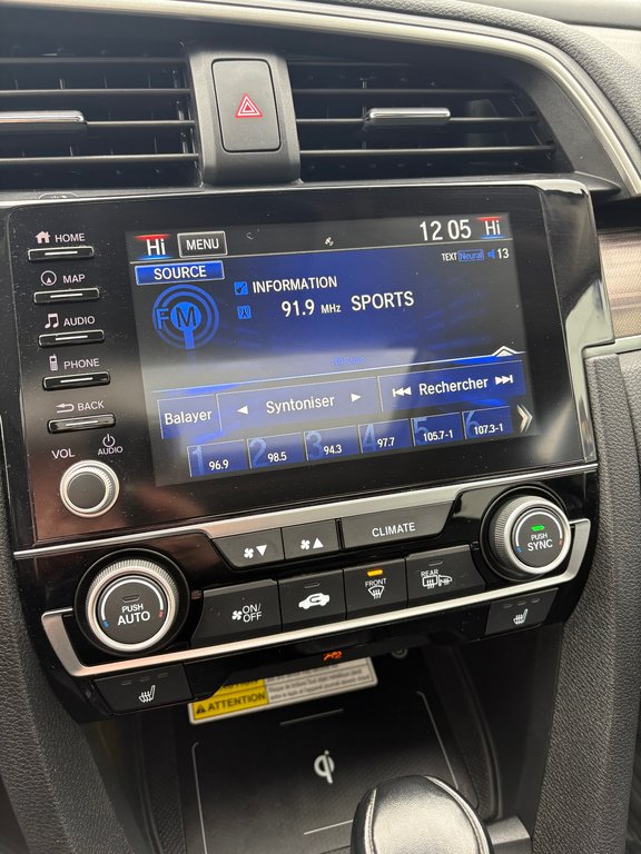 Honda Civic Sedan TOURING, CAMÉRA DE RECUL, BANC CHAUFFANT 2020 à Saint-Jérôme, Québec - 16 - w1024h768px