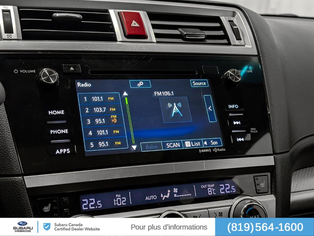 Subaru Outback 5dr Wgn CVT 2.5i Touring 2017 à Sherbrooke, Québec - 11 - w1024h768px