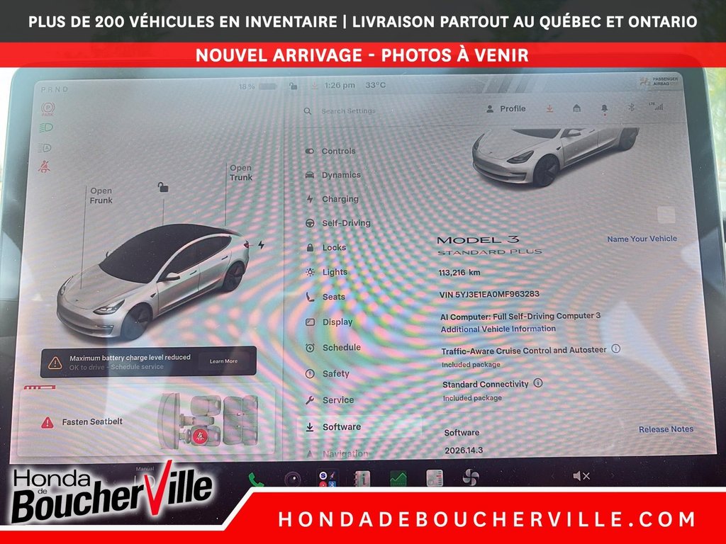 2021 Tesla Model 3 STANDARD RANGE PLUS in Terrebonne, Quebec - 32 - w1024h768px