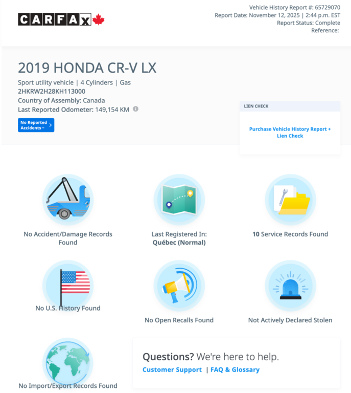 2019 Honda CR-V LX in Notre-Dame-des-Prairies, Quebec - 7 - w1024h768px