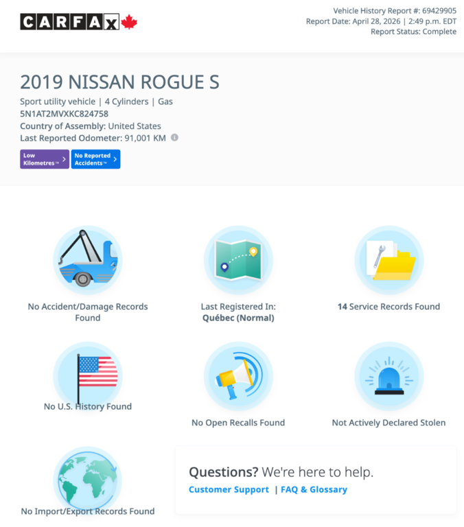 2019 Nissan Rogue SV in Notre-Dame-des-Prairies, Quebec - 6 - w1024h768px
