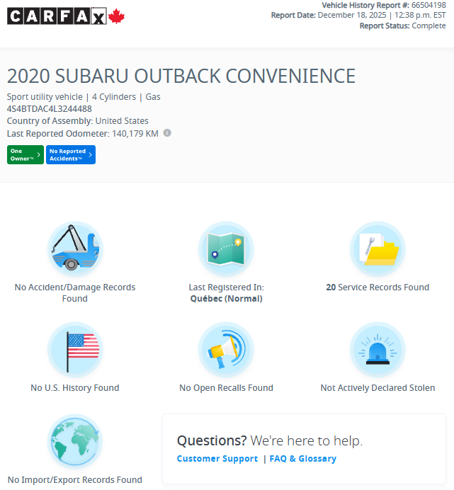 Subaru Outback Convenience 2020 à Notre-Dame-des-Prairies, Québec - 2 - w1024h768px