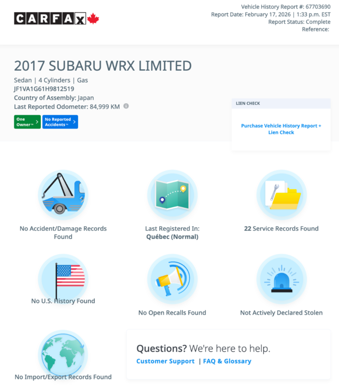 Subaru WRX Sport 2017 à Notre-Dame-des-Prairies, Québec - 2 - w1024h768px