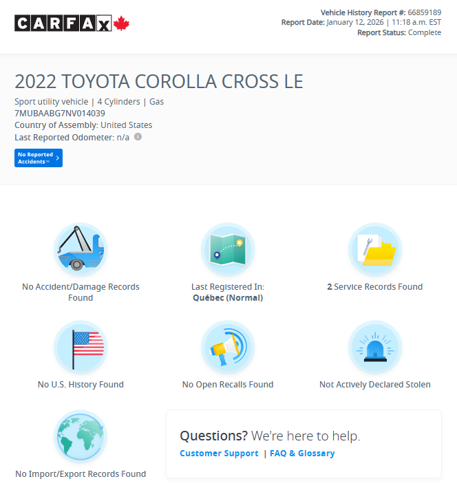 2022 Toyota Corolla Cross LE in Notre-Dame-des-Prairies, Quebec - 2 - w1024h768px