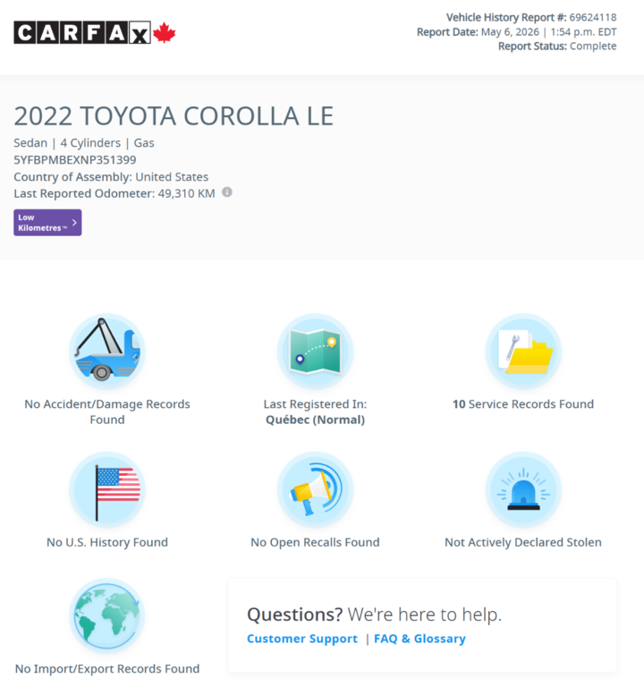 Toyota Corolla LE 2022 à Notre-Dame-des-Prairies, Québec - 15 - w1024h768px