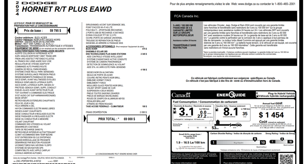 2024 Dodge HORNET R/T PLUS in Saint-Georges, Quebec - 23 - w1024h768px