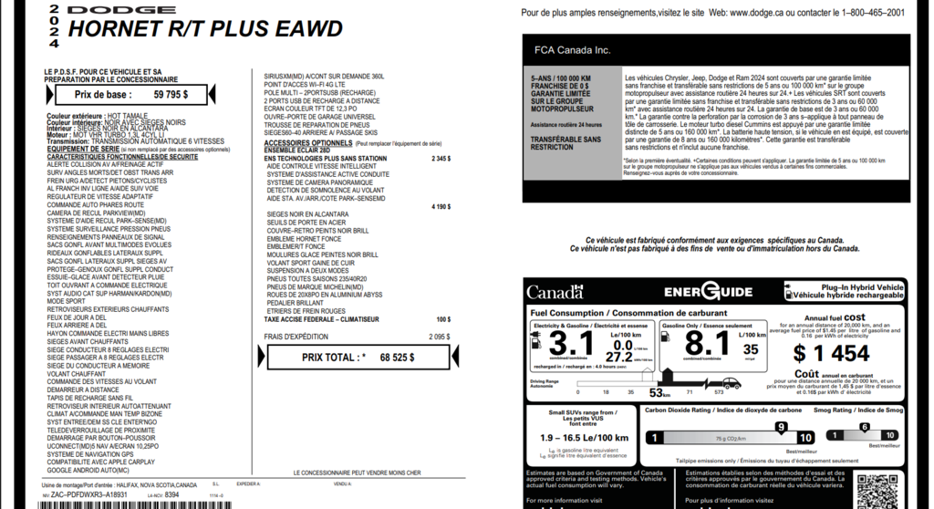 2024 Dodge HORNET R/T PLUS in Saint-Georges, Quebec - 28 - w1024h768px