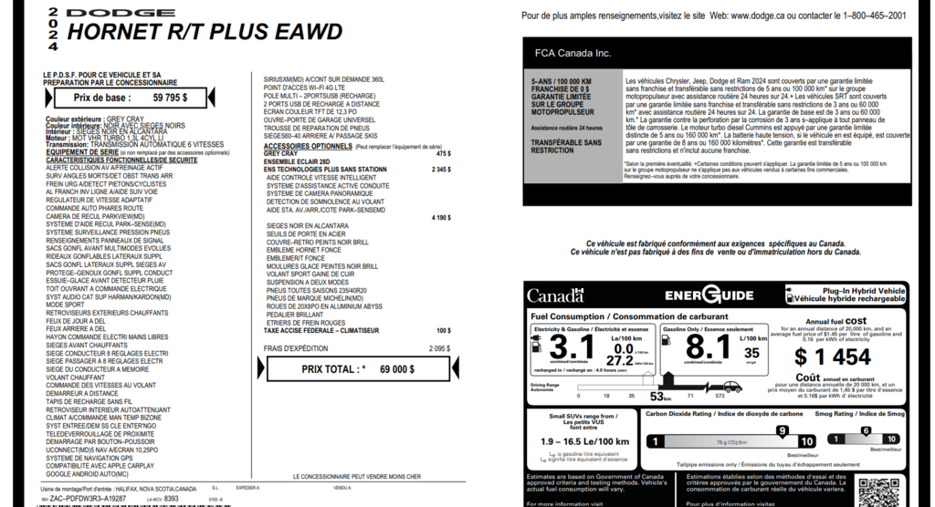 2024 Dodge HORNET R/T PLUS in Saint-Georges, Quebec - 23 - w1024h768px