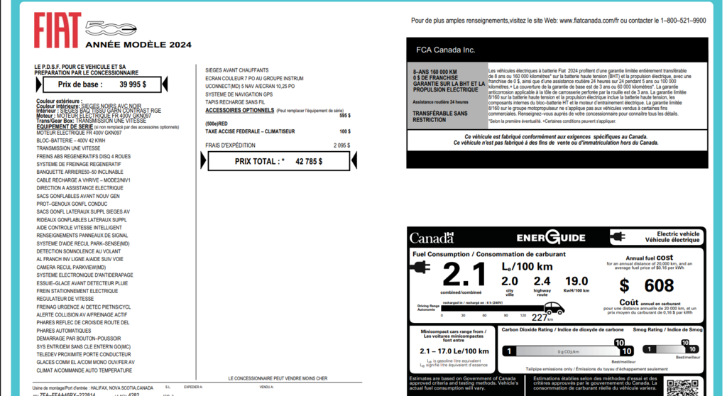 Fiat 500 E RED  2024 à Saint-Georges, Québec - 18 - w1024h768px