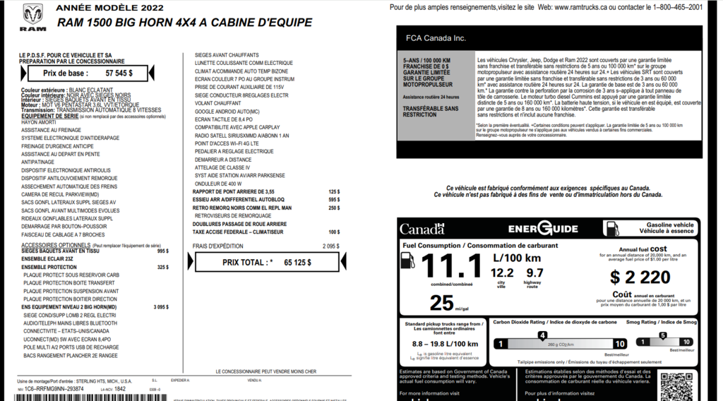 2022 Ram 1500 BIG HORN/LONE STAR in Saint-Georges, Quebec - 26 - w1024h768px