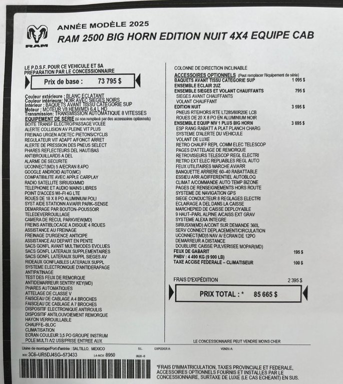 2025 Ram 2500 Big Horn NIGHT EDITION HEMI in Saint-Georges, Quebec - 20 - w1024h768px