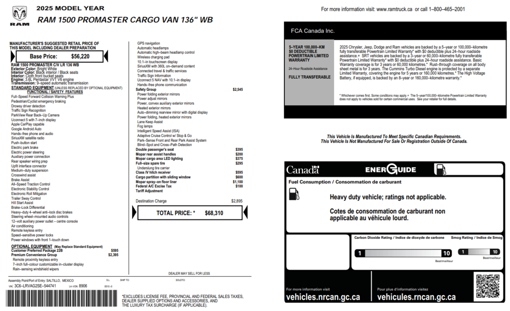 2025 Ram PROMASTER 1500 STANDARD in Saint-Georges, Quebec - 2 - w1024h768px