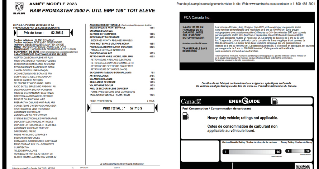 2023 Ram ProMaster Cargo Van in Saint-Georges, Quebec - 21 - w1024h768px