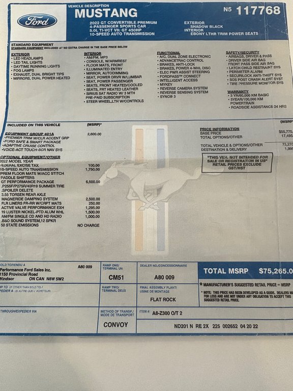 2022 Ford Mustang GT Premium in Montréal, Quebec - 8 - w1024h768px