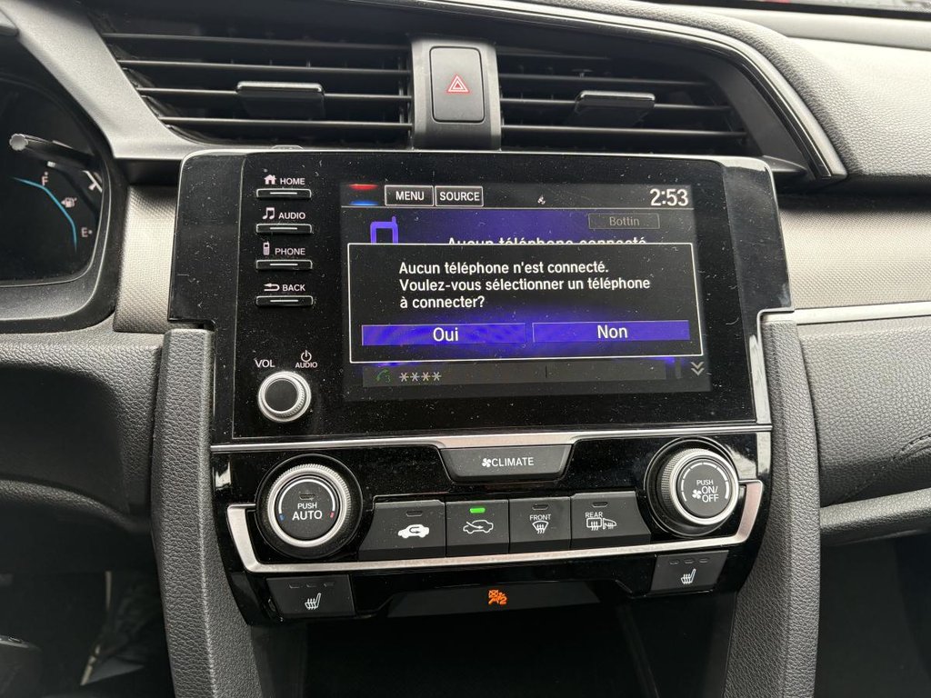 2019 Honda Civic LX MANUELLE!!!!!!!! CARPLAY MAGS I SIEGES CHAUFFANT I CAMERA I BLUETOOTH I SÉCURITÉ ACTIVE in Montréal, Quebec - 9 - w1024h768px