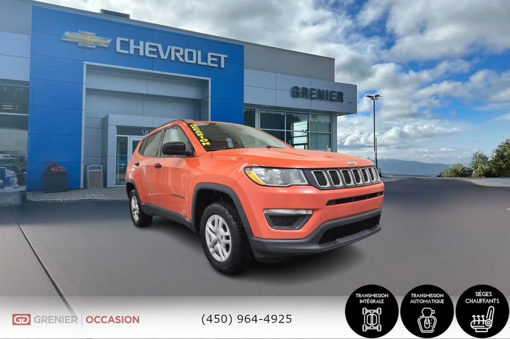 Jeep Compass Sport 4x4 Sièges Chauffants Caméra De Recul 2018 à Terrebonne, Québec - 1 - w1024h768px