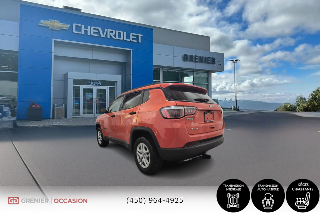 Jeep Compass Sport 4x4 Sièges Chauffants Caméra De Recul 2018 à Terrebonne, Québec - 5 - w1024h768px