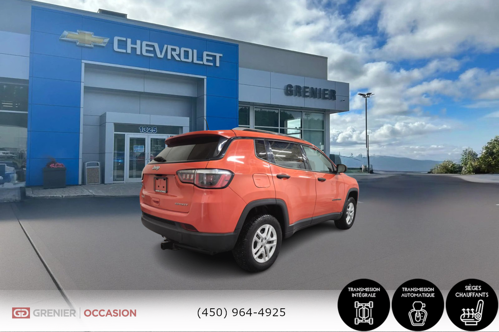 Jeep Compass Sport 4x4 Sièges Chauffants Caméra De Recul 2018 à Terrebonne, Québec - 7 - w1024h768px