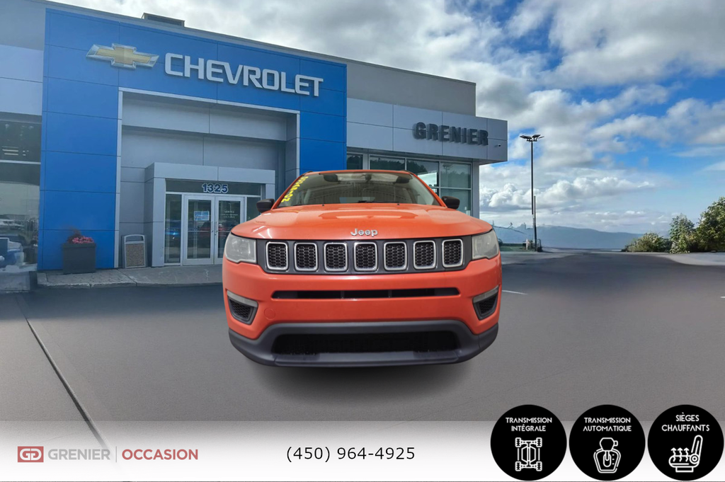 Jeep Compass Sport 4x4 Sièges Chauffants Caméra De Recul 2018 à Terrebonne, Québec - 2 - w1024h768px