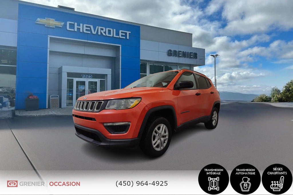 Jeep Compass Sport 4x4 Sièges Chauffants Caméra De Recul 2018 à Terrebonne, Québec - 3 - w1024h768px