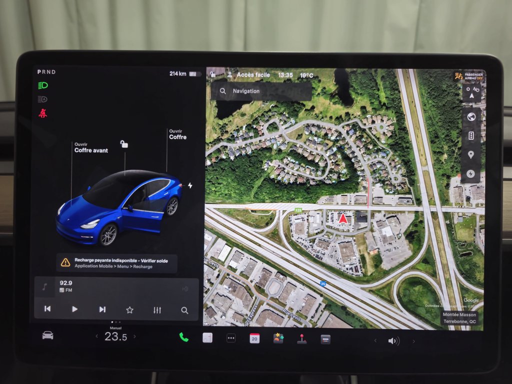 Tesla MODEL 3 Standard Range Plus Toit Panoramique Navigation 2019 à Terrebonne, Québec - 12 - w1024h768px