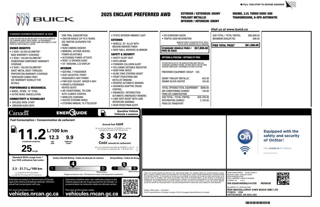 2025 Buick Enclave in Antigonish, Nova Scotia - 2 - w1024h768px